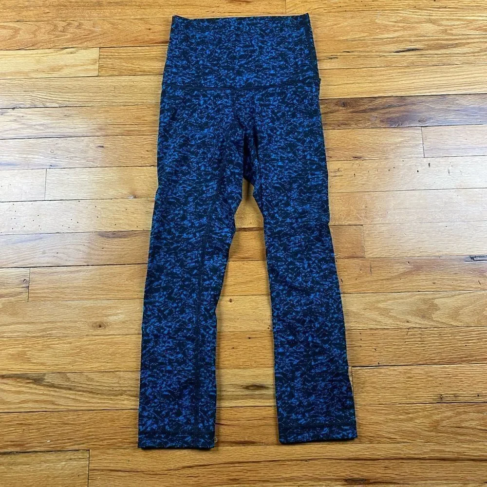 Lululemon Wunder Under Crop (Hi-Rise) Iced Wave Capri Black Size 2